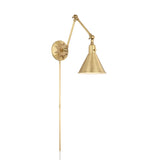 Morgan 7'' Task Sconce in Aged Brass - Front View (MOR-8801-AG)