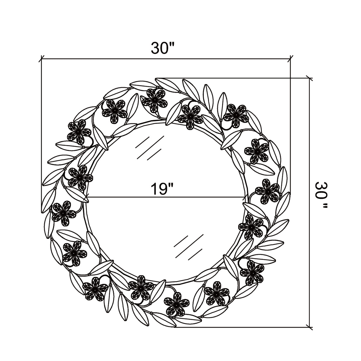 Marselle 30'' Mirror dimensions