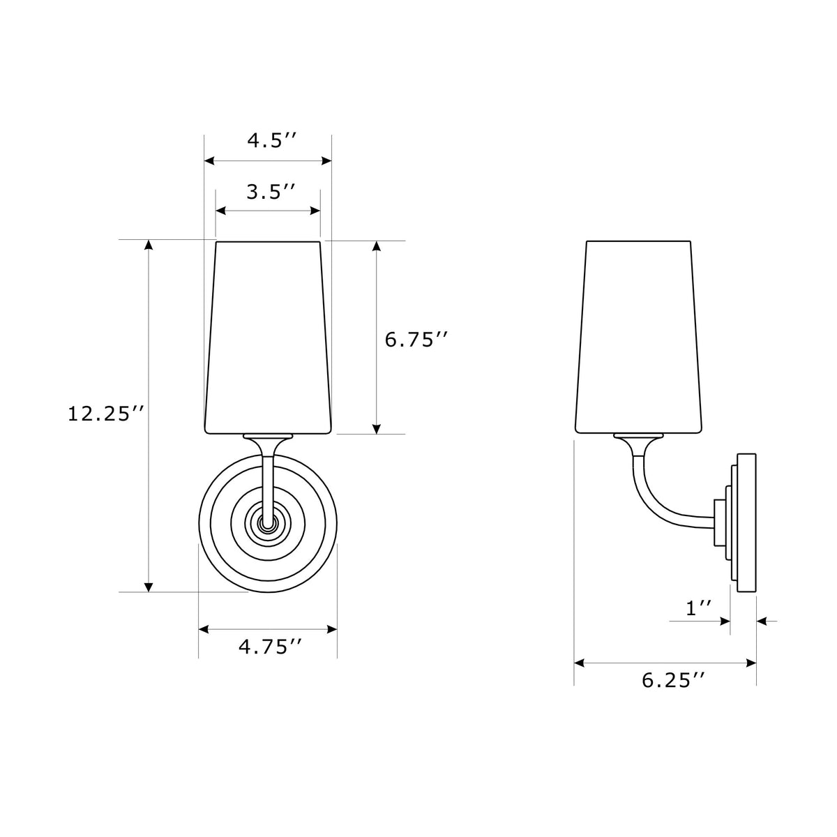 Niles 4.75'' Sconce dimensions