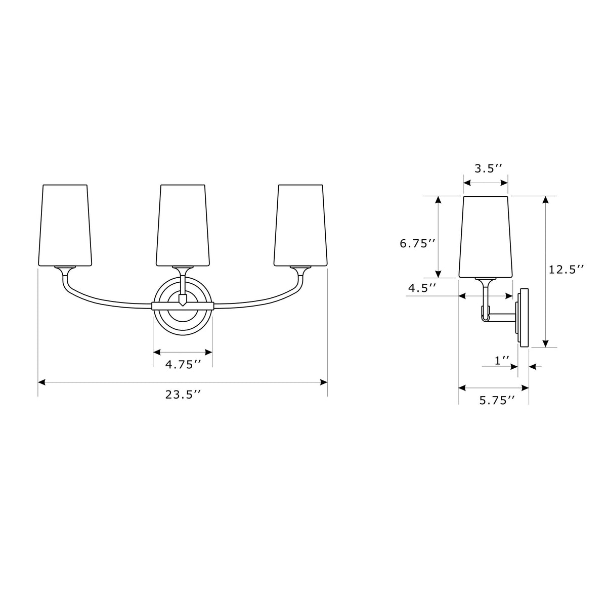 Niles 23.5'' Bathroom Vanity dimensions