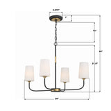 Niles 29'' Chandelier - Dimensions Diagram (NIL-70014-BF-MG)
