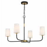Niles 34'' Chandelier in Black Forged - Modern Gold - Front View (NIL-70015-BF-MG)