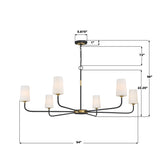 Niles 54'' Chandelier - Dimensions Diagram (NIL-70016-BF-MG)