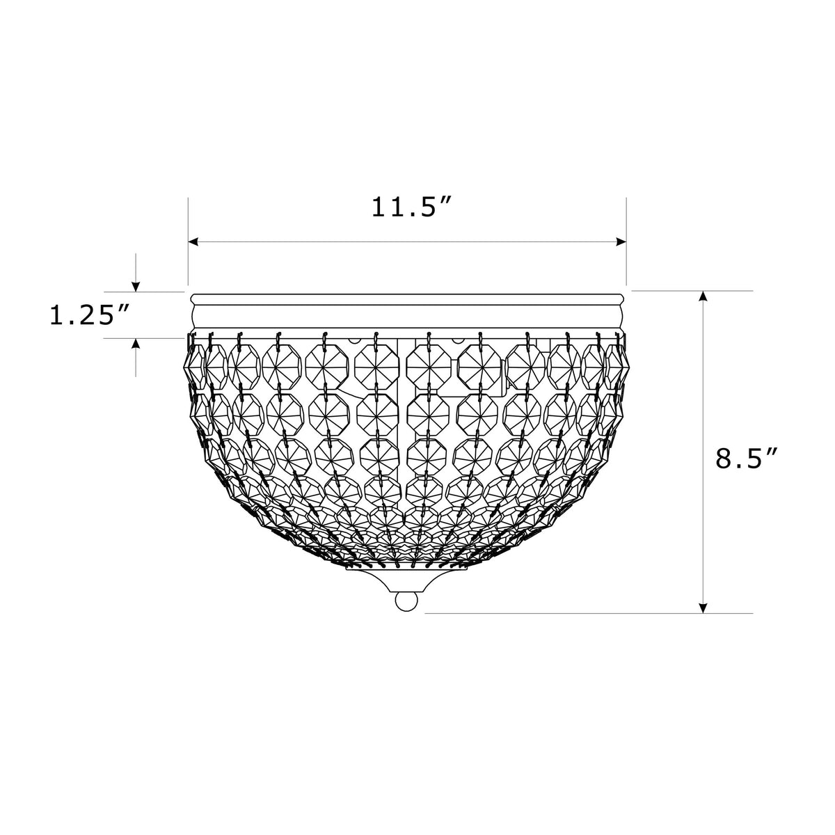 Nola 11.5'' Flush Mount dimensions