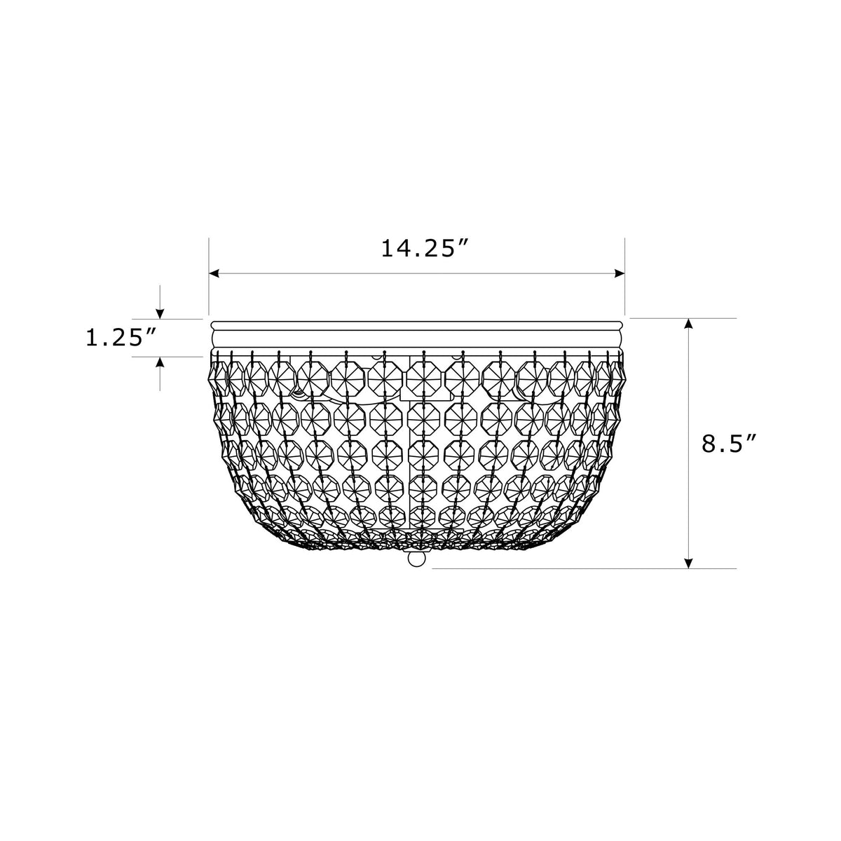 Nola 14.25'' Flush Mount dimensions