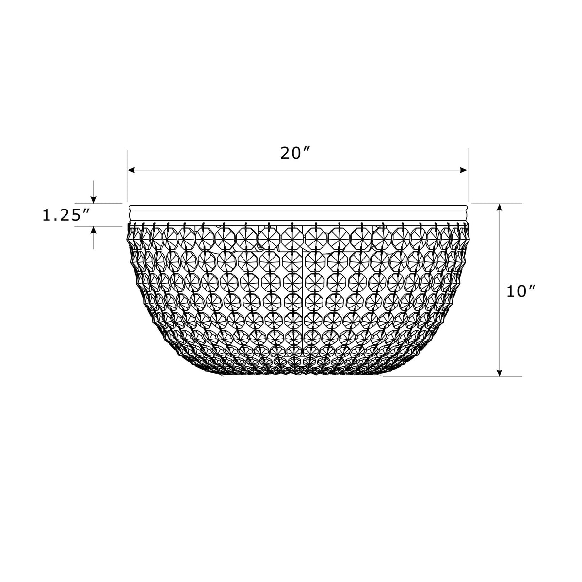 Nola 20'' Flush Mount dimensions
