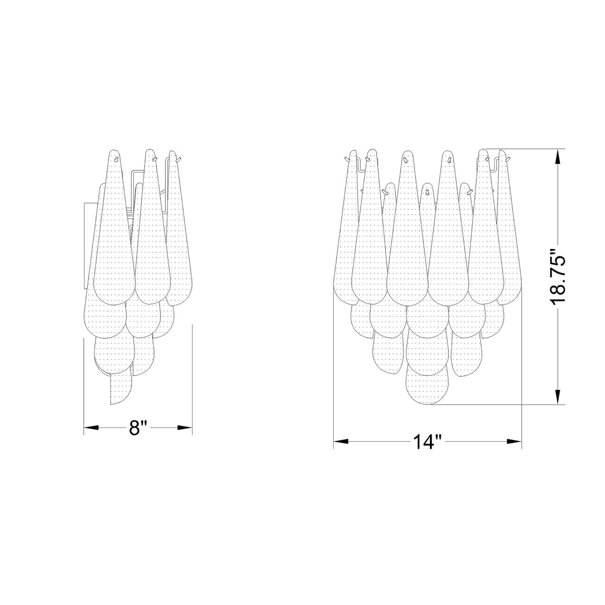 Ollie 14'' Sconce dimensions