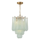 Ollie 14.25'' Chandelier in Aged Brass - Front View (OLL-6004-AG-GR)