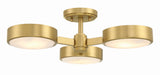 Orson 22.5'' Semi Flush Mount in Modern Gold - Front View (ORS-733-MG-ST)