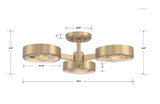 Orson 22.5'' Semi Flush Mount - Dimensions Diagram (ORS-733-MG)