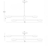 Orson 54'' Linear Chandelier - Dimensions Diagram (ORS-734-MG-ST)