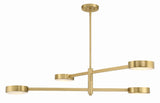 Orson 54'' Linear Chandelier in Modern Gold - Front View (ORS-734-MG-ST)
