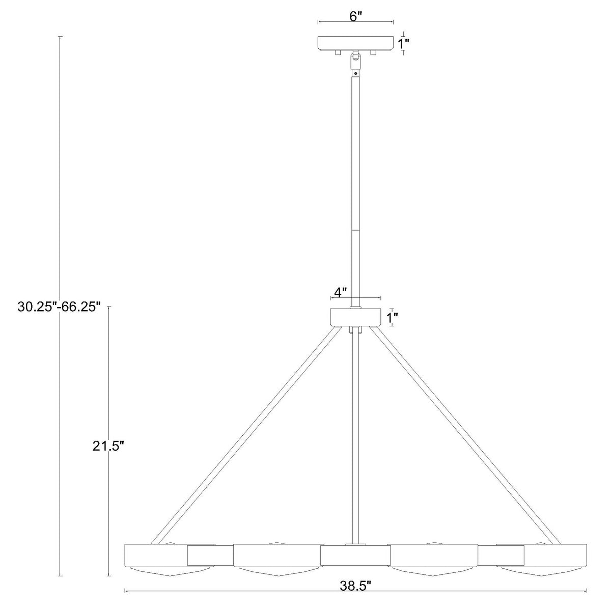 Orson 38.5'' Chandelier dimensions