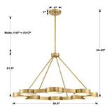 Orson 38.5'' Chandelier - Dimensions Diagram (ORS-738-MG-ST)