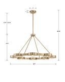 Orson 38.5'' Chandelier - Dimensions Diagram (ORS-738-MG)