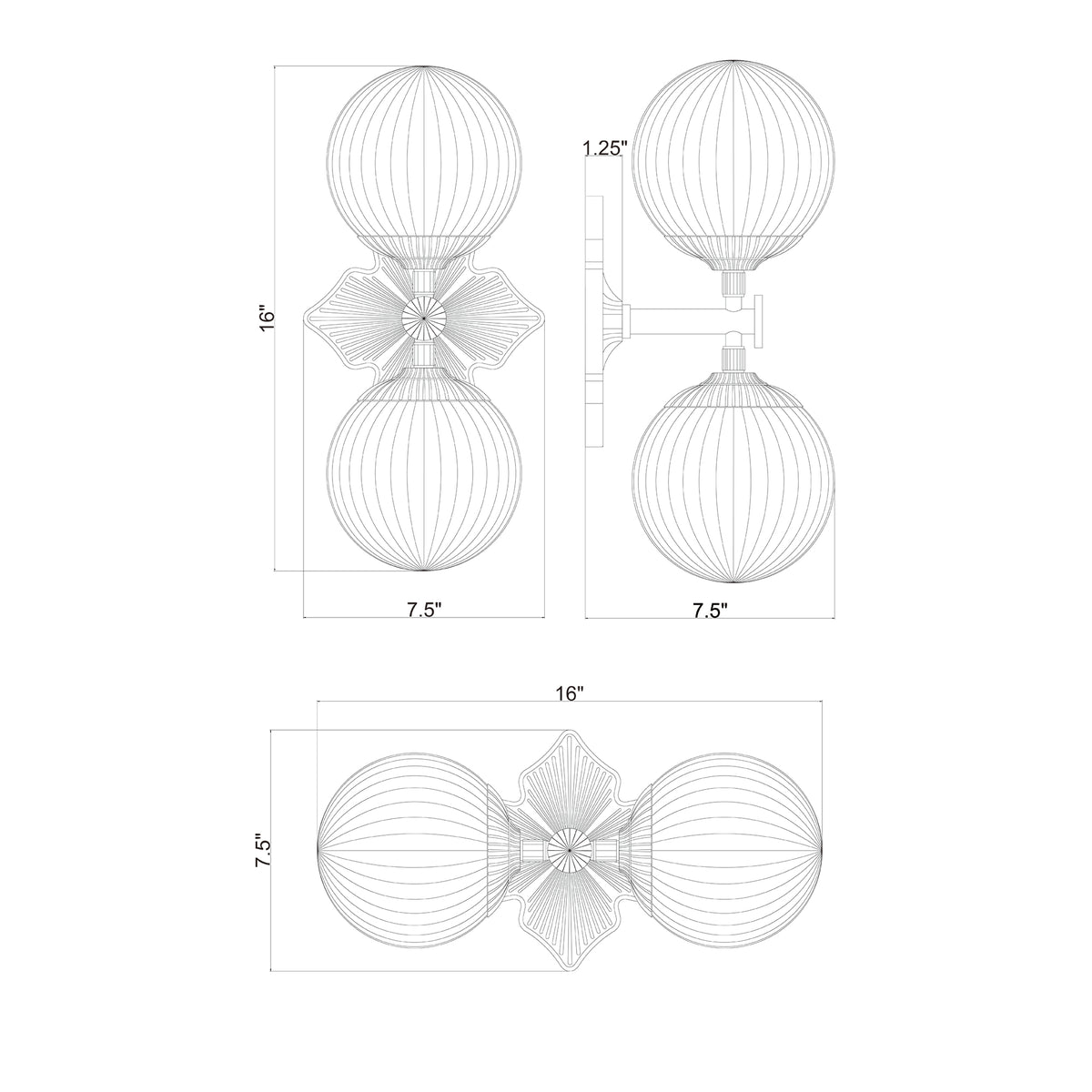 Orly 7.5'' Sconce dimensions