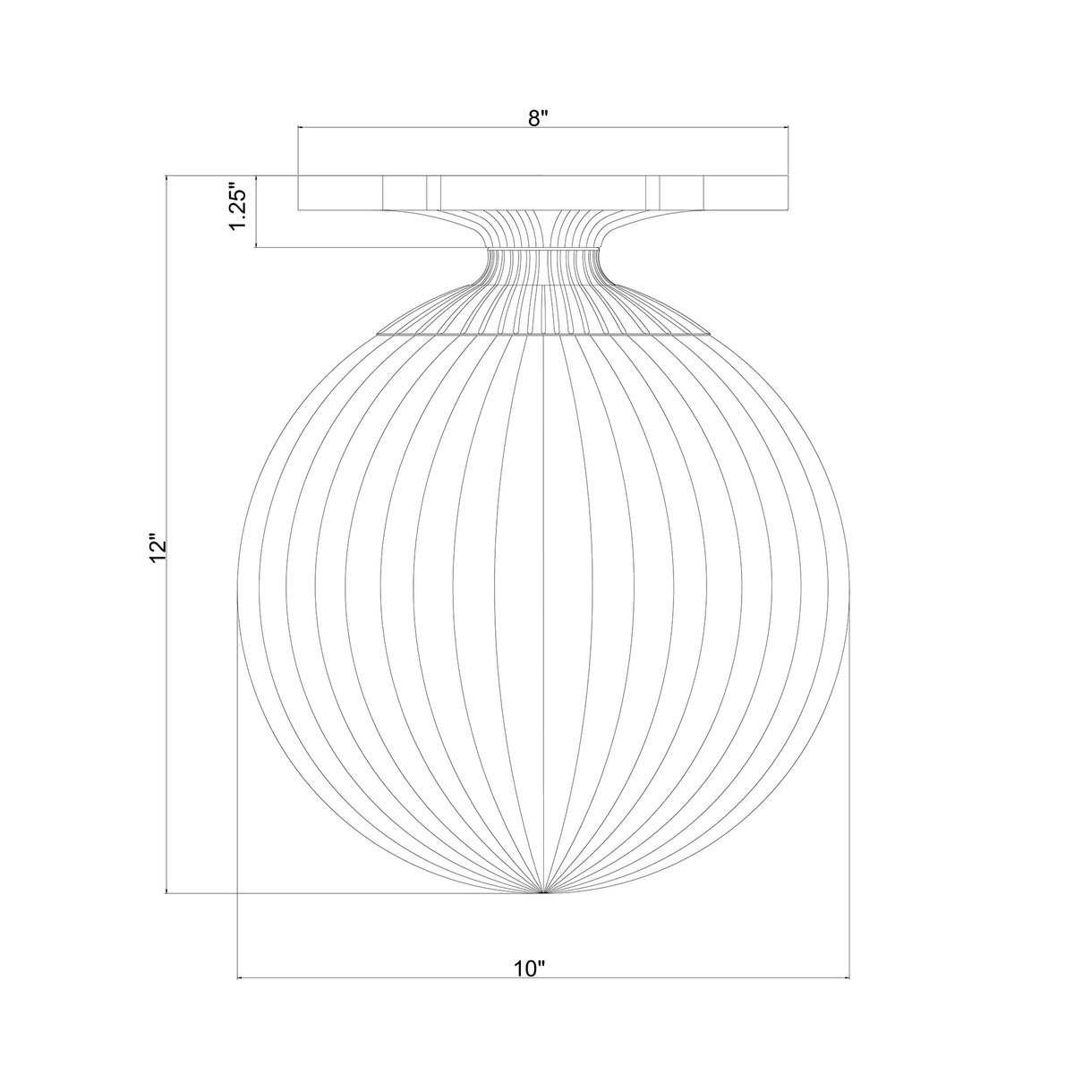 Orly 10'' Semi Flush Mount dimensions