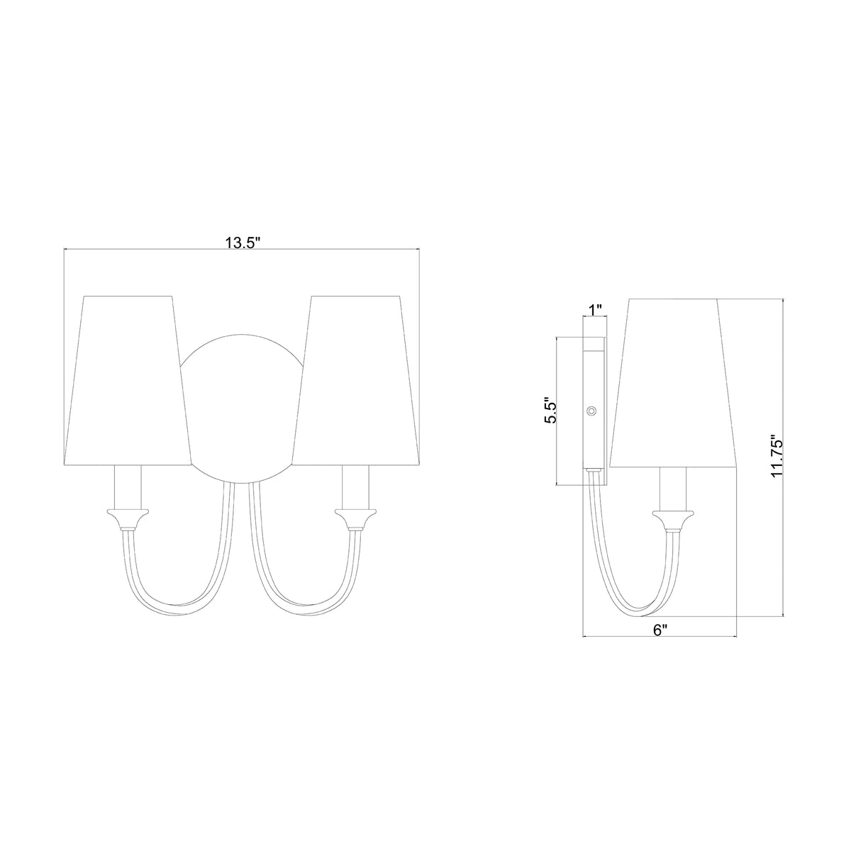 Payton 13.5'' Sconce dimensions