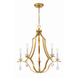 Perry 25.5'' Chandelier in Antique Gold - Front View (PER-10405-GA)