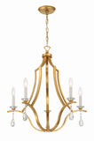 Perry 25.5'' Chandelier in Antique Gold - Front View (PER-10405-GA)
