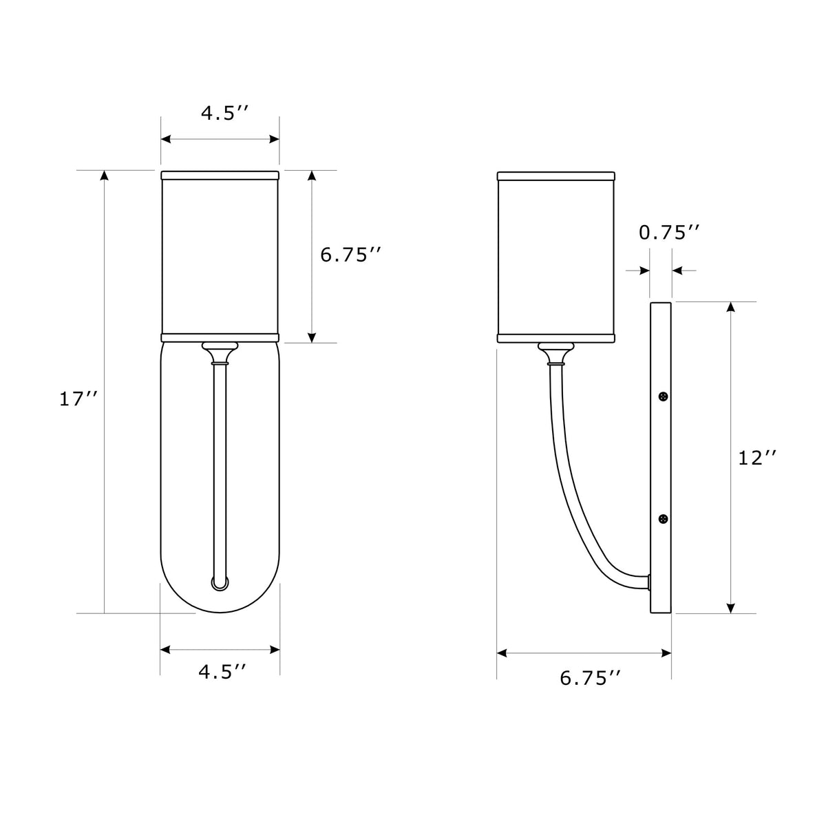 Preston 4.75'' Sconce dimensions