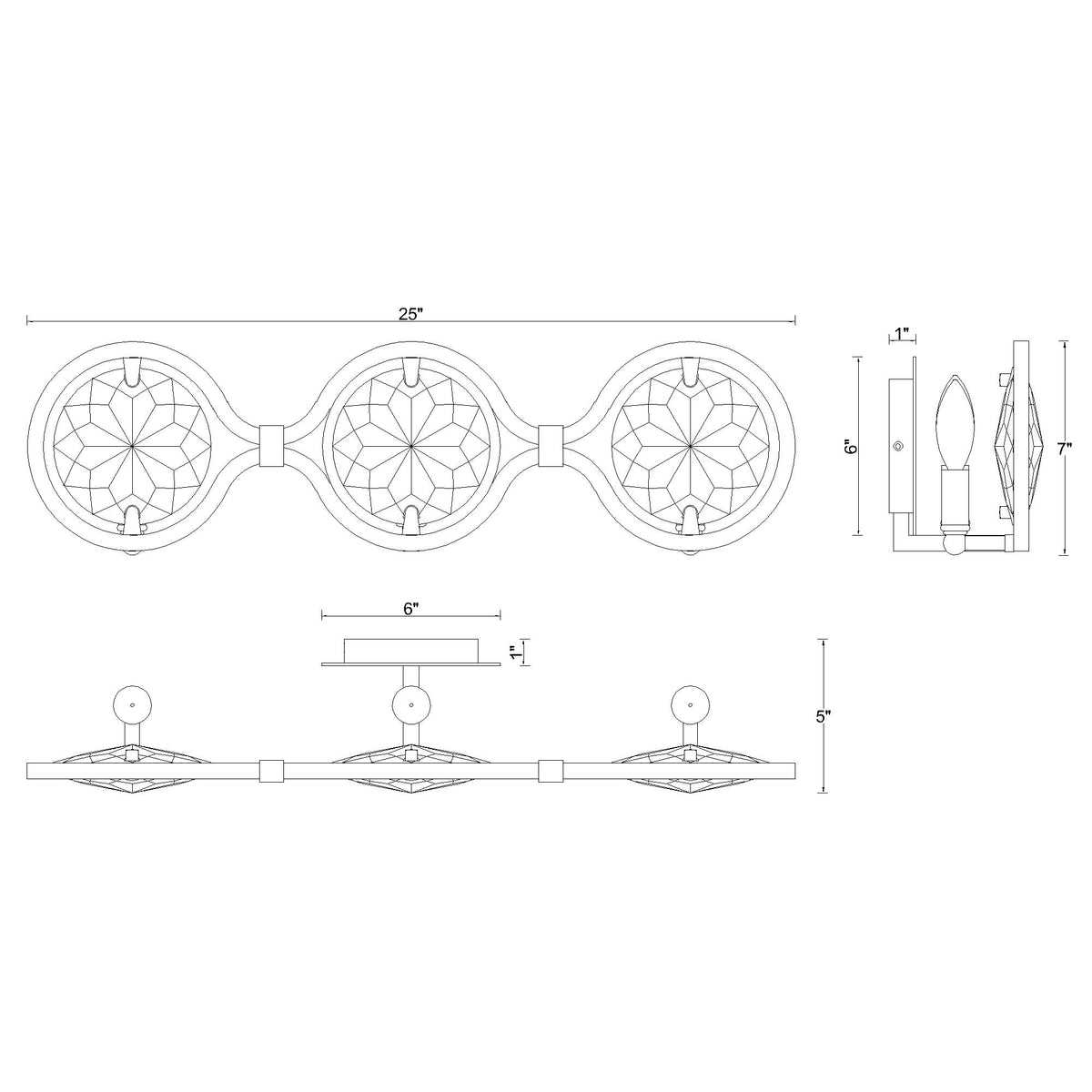 Quincy 25'' Bathroom Vanity dimensions