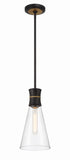 Quinn 7'' Pendant in Matte Black - Textured Gold - Additional View (QUN-1500-MK-TG)