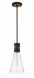 Quinn 7'' Pendant in Matte Black - Textured Gold - Additional View (QUN-1500-MK-TG)