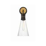 Quinn 7'' Sconce in Matte Black - Textured Gold - Additional View (QUN-1501-MK-TG)