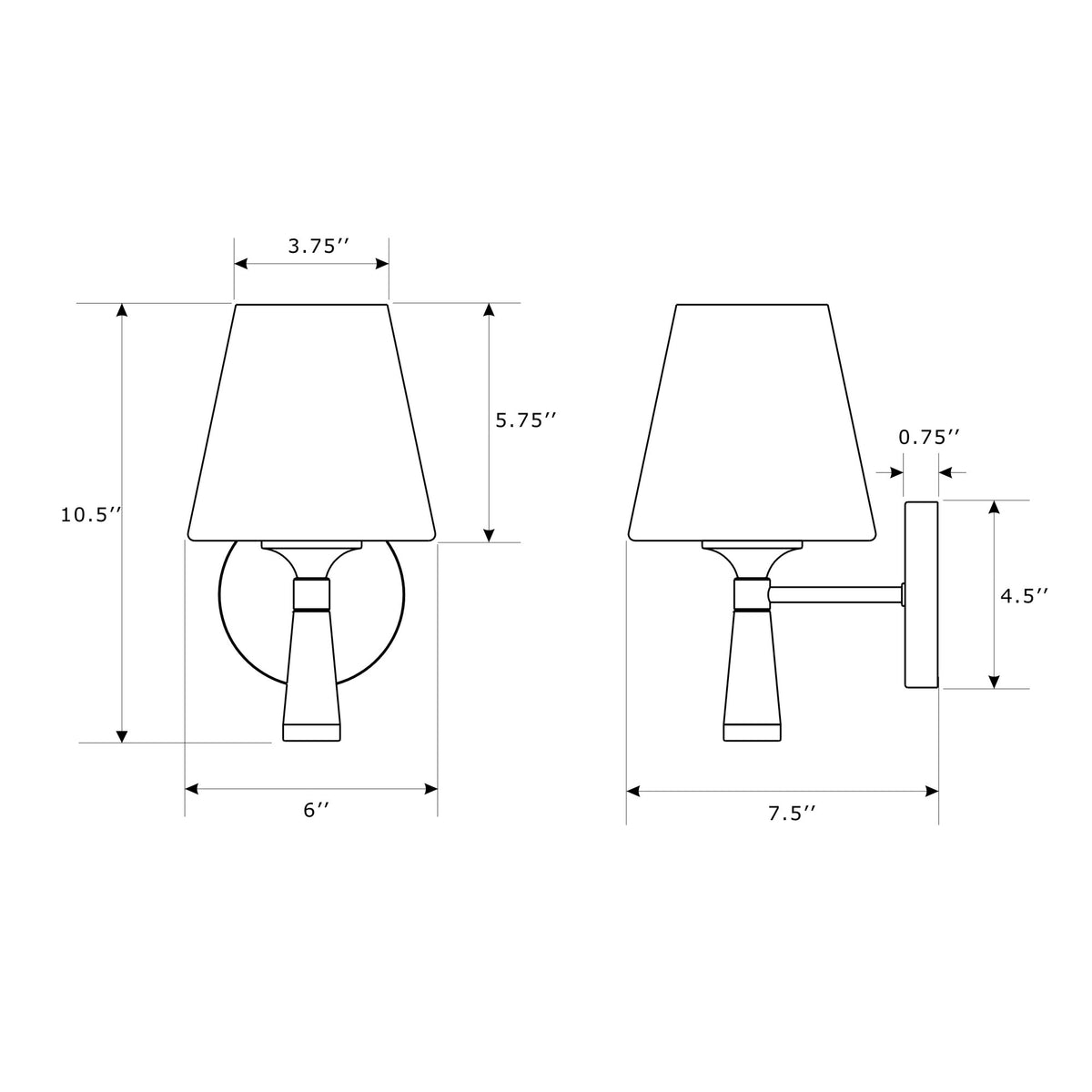 Ramsey 6'' Sconce dimensions