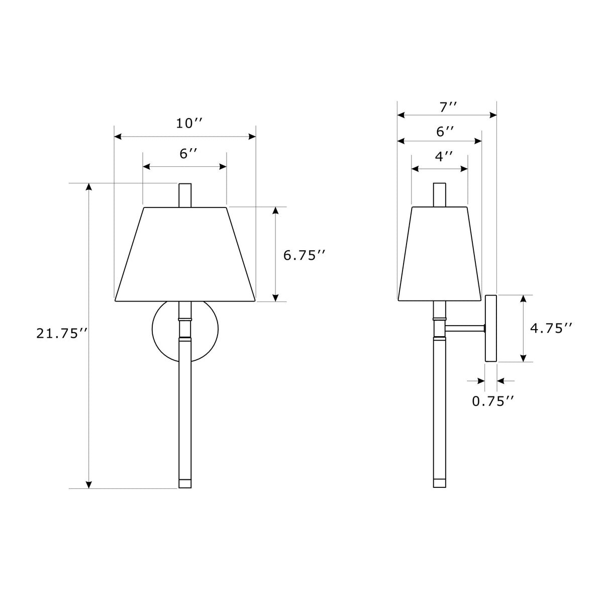 Renee 10'' Sconce dimensions