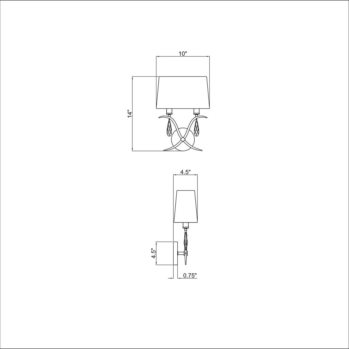 Rollins 10'' Sconce dimensions