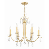 Rollins 28'' Chandelier in Antique Gold - Front View (ROL-18816-GA)