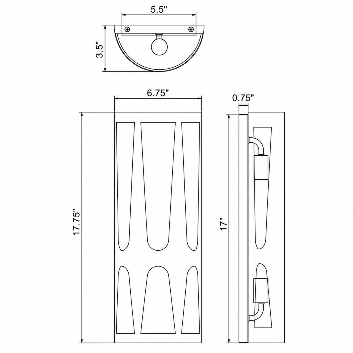 Royston 6.75'' Integrated LED Sconce dimensions