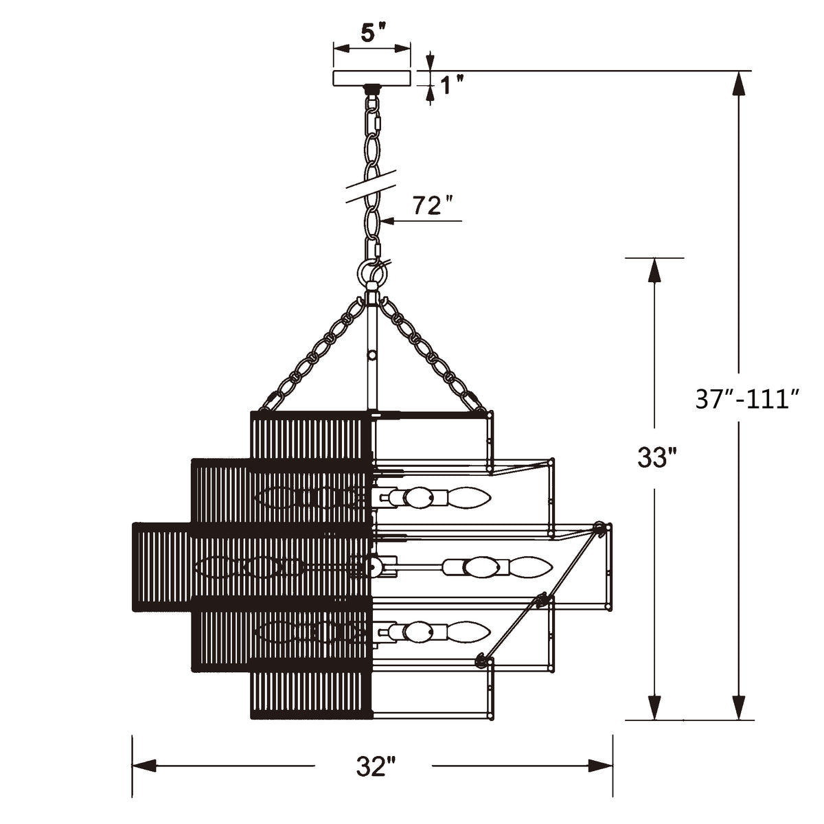Shyla 32'' Chandelier dimensions