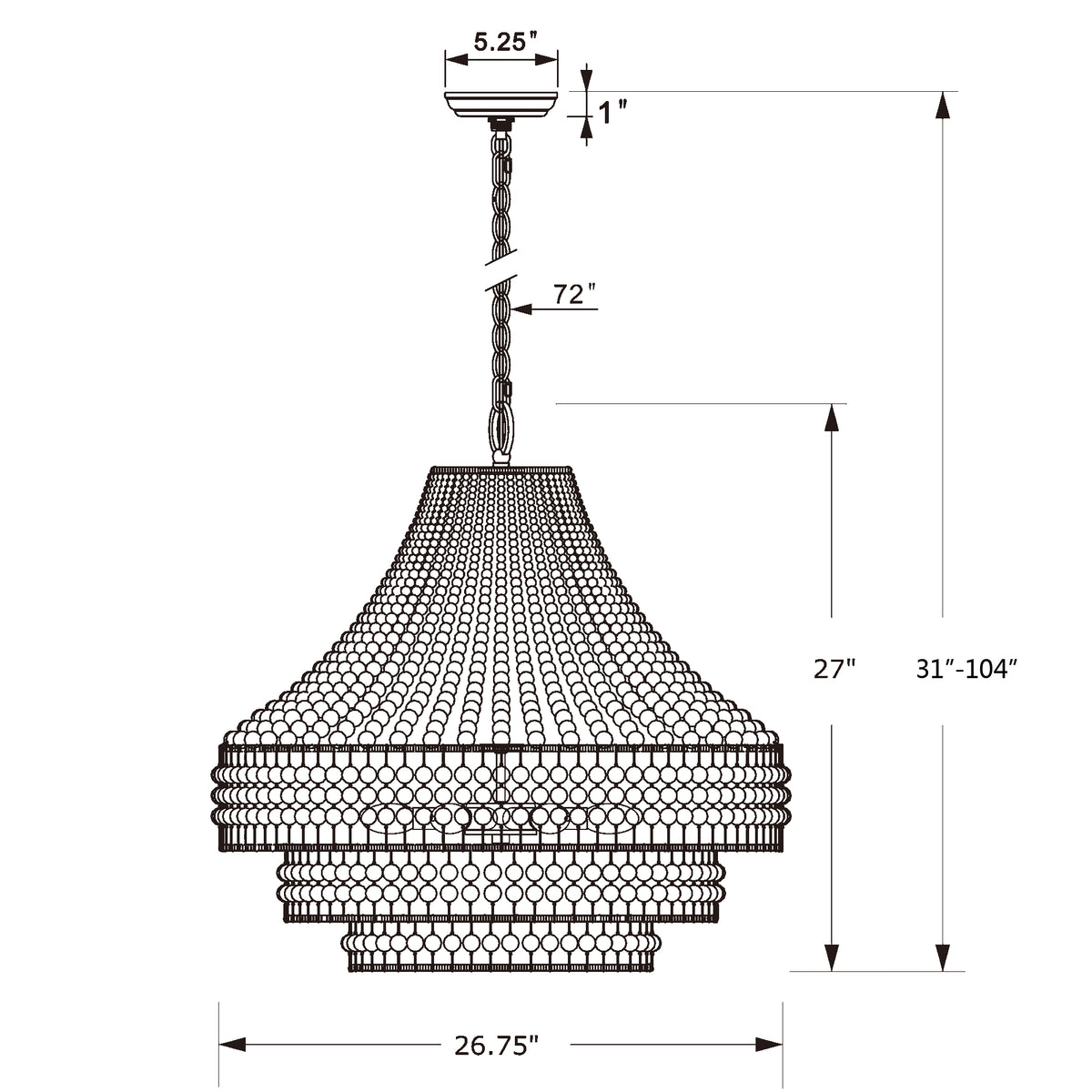 Silas 26.75'' Chandelier dimensions