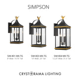 Simpson 10'' Outdoor Sconce in Matte Black - Textured Gold - Collection View (SIM-803-MK-TG)