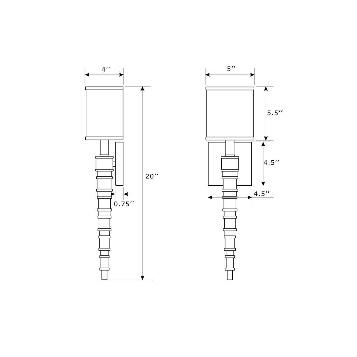 Sloane 5'' Sconce dimensions