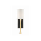 Trenton 5.5'' Sconce in Aged Brass - Black Forged - Front View (TRE-221-AG-BF)