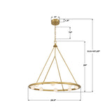 Terrell 29.5'' LED Chandelier - Dimensions Diagram (TRL-2805-LG)