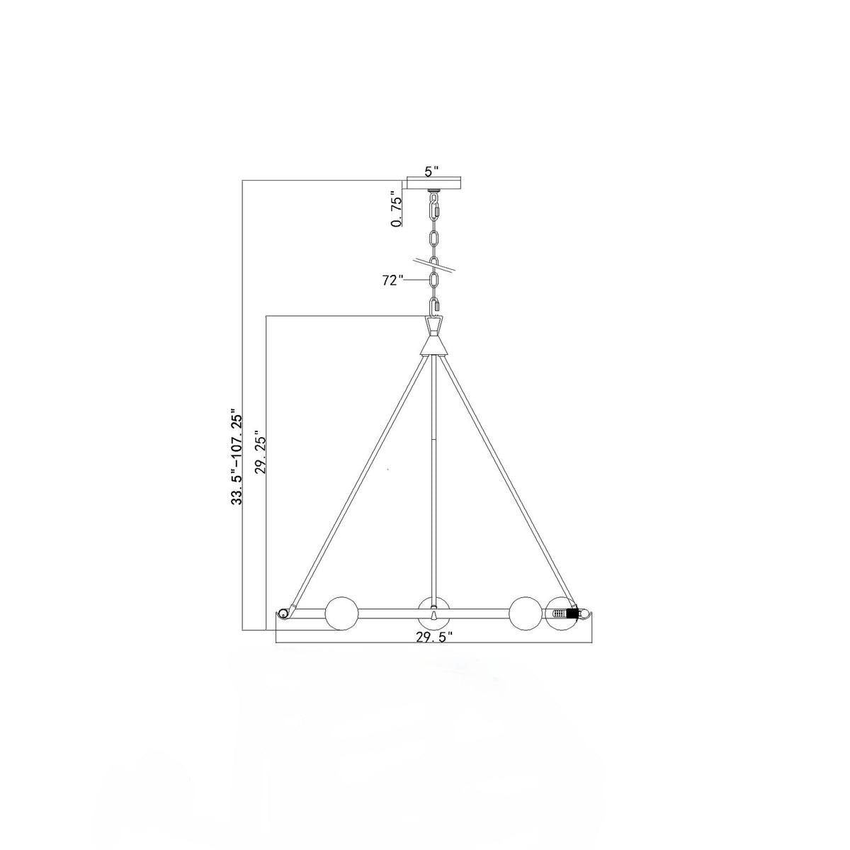 Terrell 29.5'' LED Chandelier dimensions