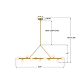Terrell 46.5'' LED Linear Chandelier - Dimensions Diagram (TRL-2807-LG)