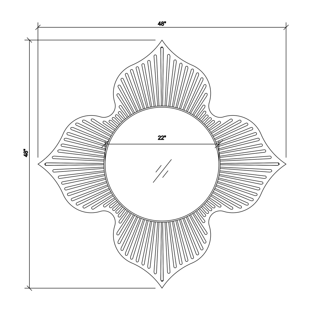 Tullos 48'' Mirror dimensions