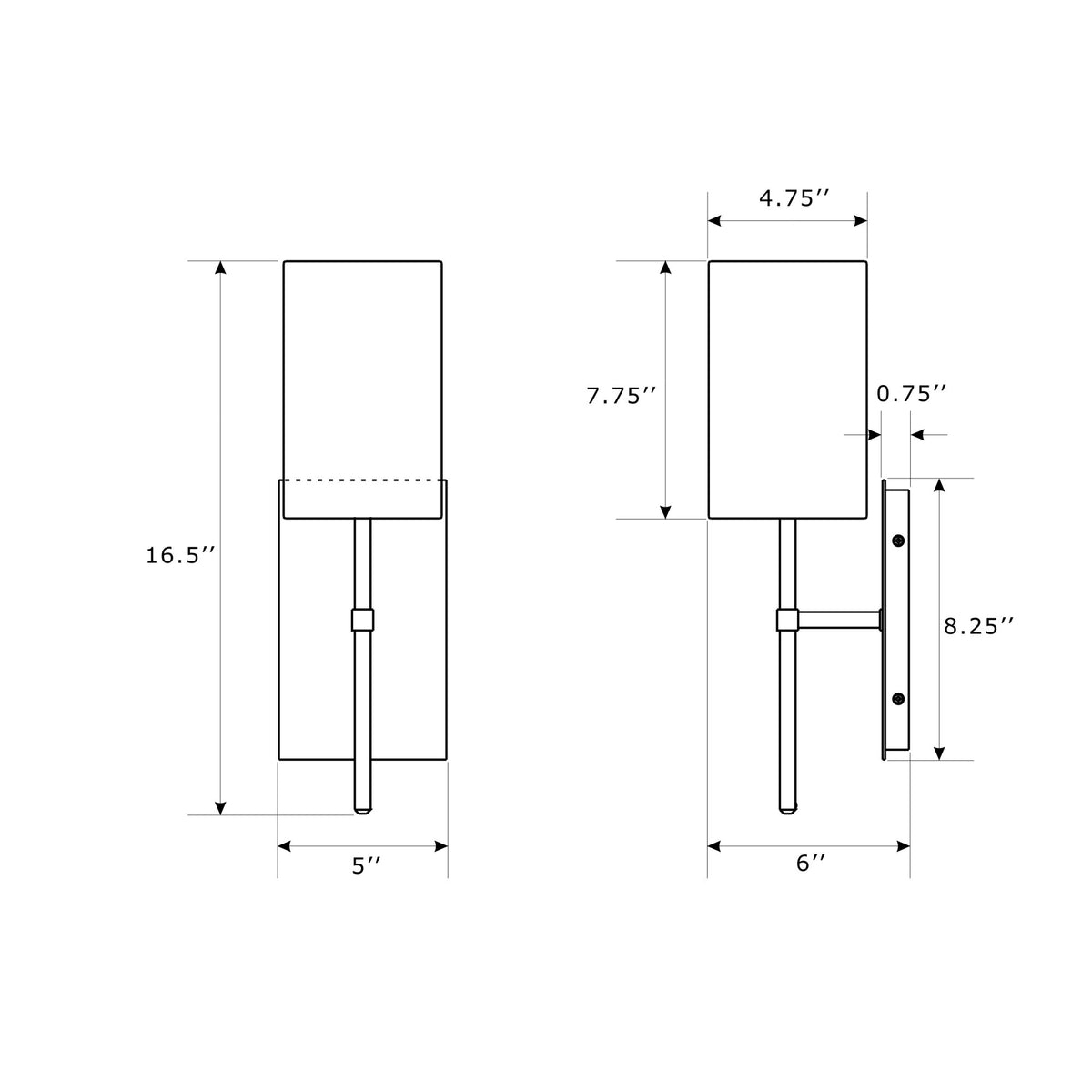 Veronica 5'' Sconce dimensions