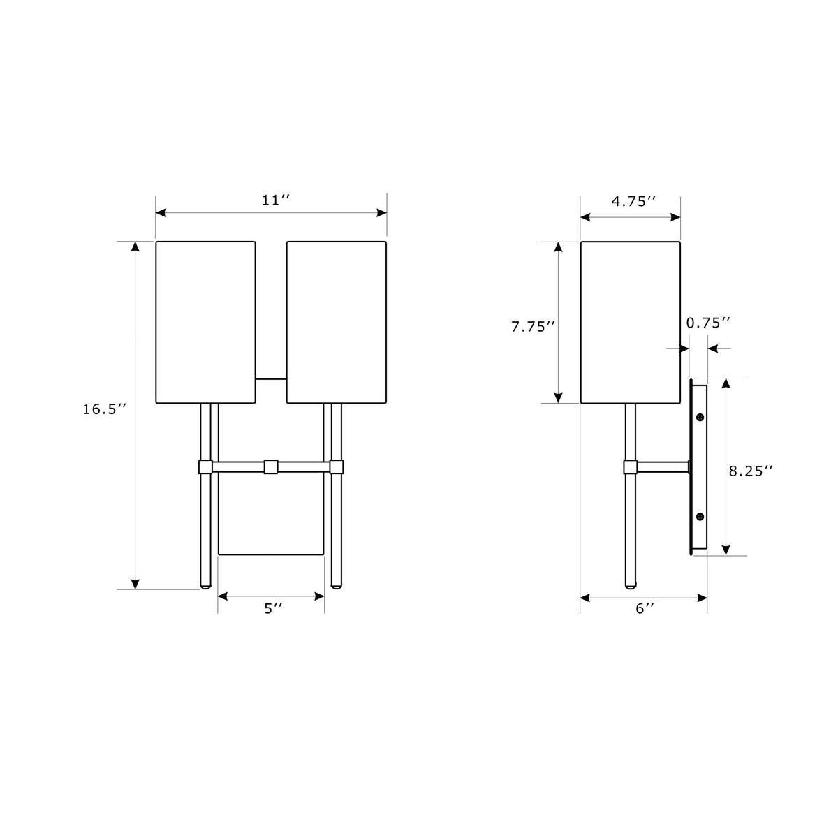 Veronica 11'' Sconce dimensions