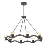 Vance 39'' Integrated LED Chandelier in Bronze Noir - Front View (VNC-6508-NB)