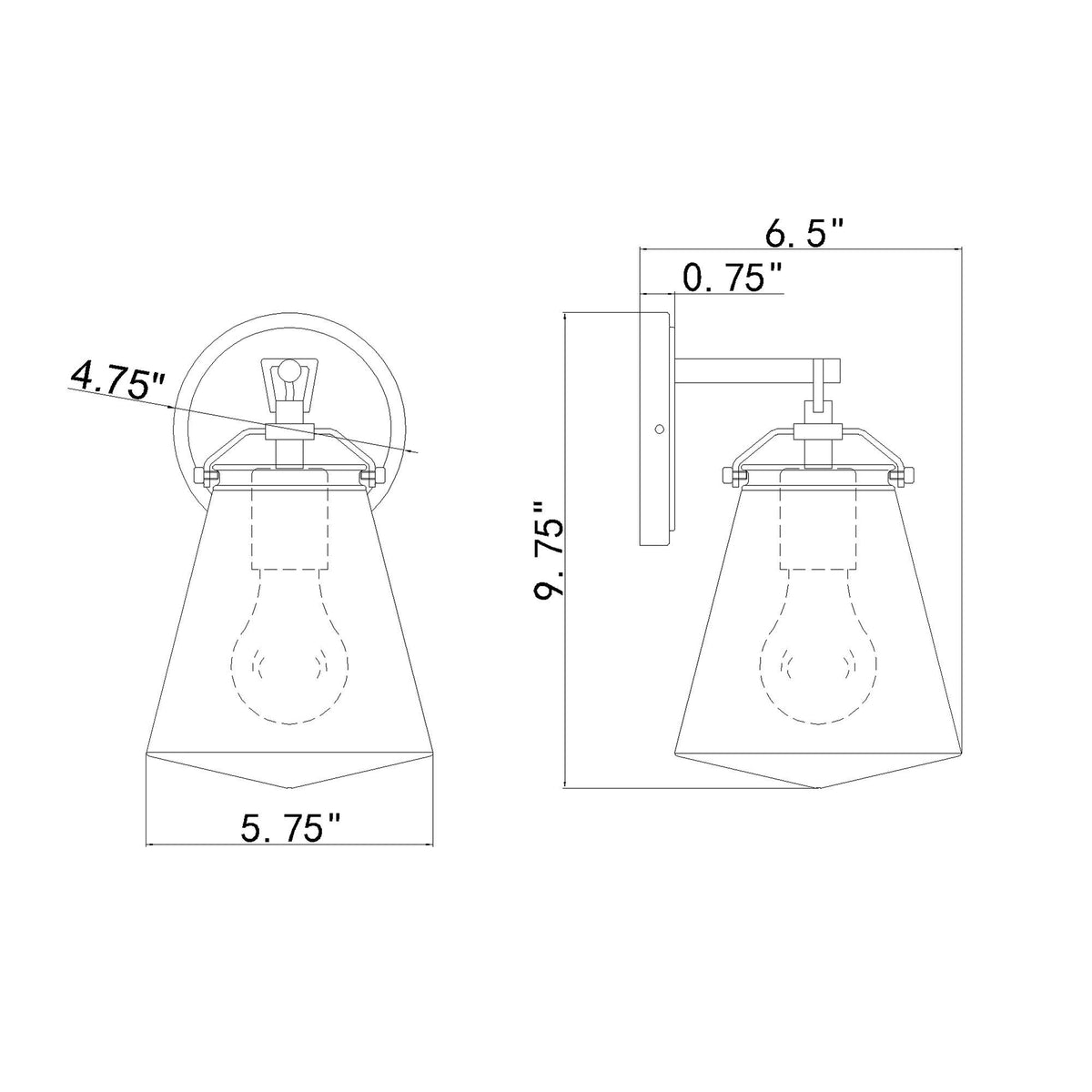 Voss 5.75'' Sconce dimensions