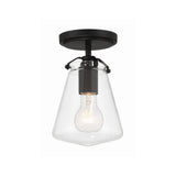 Voss 5.75'' Semi Flush Mount in Matte Black - Front View (VSS-7002-MK_CEILING)