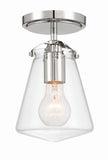 Voss 5.75'' Semi Flush Mount in Polished Nickel - Front View (VSS-7002-PN_CEILING)