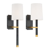 Weston 5.5'' Sconce in Black - Antique Gold - Front View (WES-9901-BK-GA)